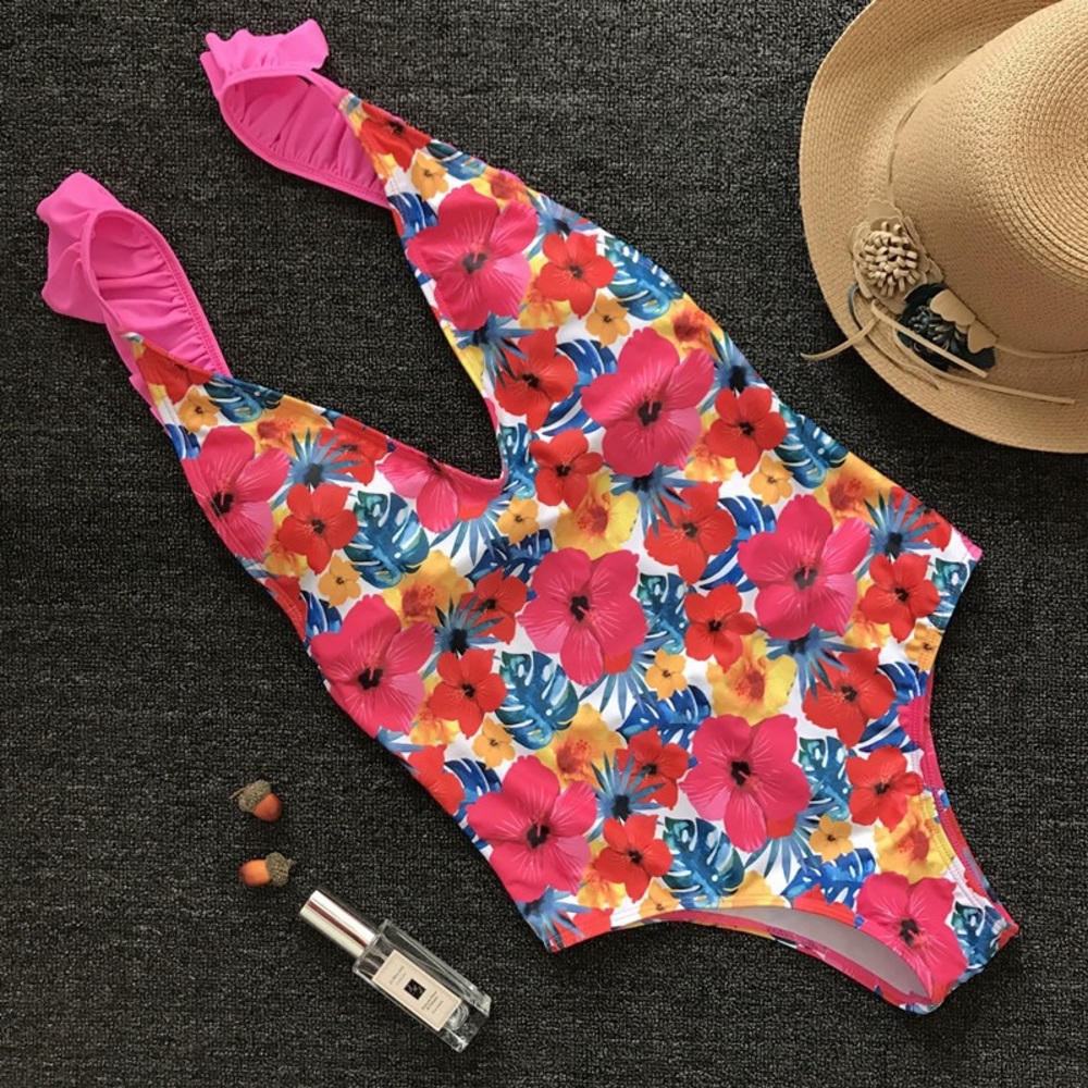 ARRIVED❤️Floral Ruffled Straps Swimsuit - Picture 3 of 4